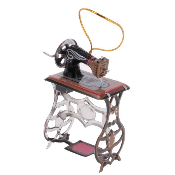 Specialty Maxbell Mini Sewing Machine Model Tin Toy Collectible Gift Hanging Decor Ornaments Casual