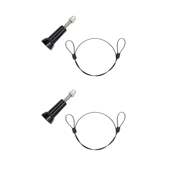 Smart 2 Pieces Safety Tether Rope with Screw for GoPro Action Camera Lanyard Bundle Functional