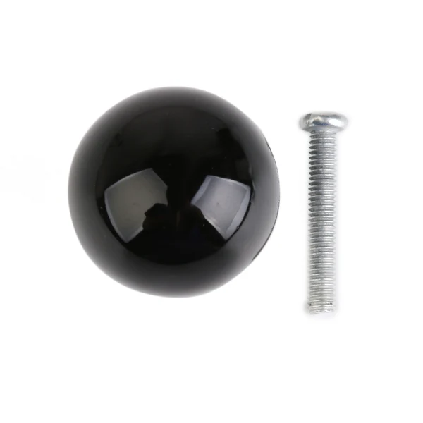 Next-Generation Maxbell Pack of 3PCS Home Hotels Restaurant Door Cabinet Wardrobe Golf Ball Shape Black Pull Handle Ceramic Knob 3 Mounting Screws Organic