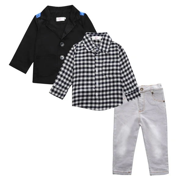 Smooth Maxbell Set Of 3PCS Boys Cotton Coat With Shirt Pants For Pageant Wedding Party Birthday Photography Costume Daily Wear Accessories 5T Pure