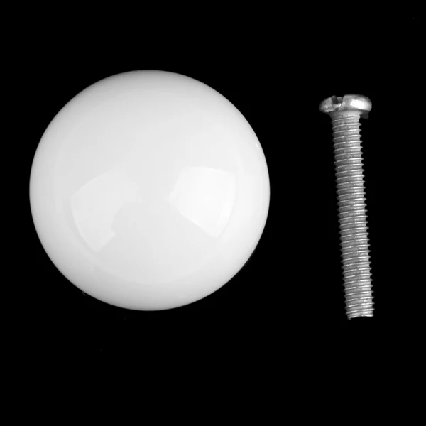 High-Grade Maxbell Pack of 3PCS Home Restaurant Door Cabinet Wardrobe Hardware Ball Shape White Pull Handle Ceramic Knob 3 Mounting Screws Certified