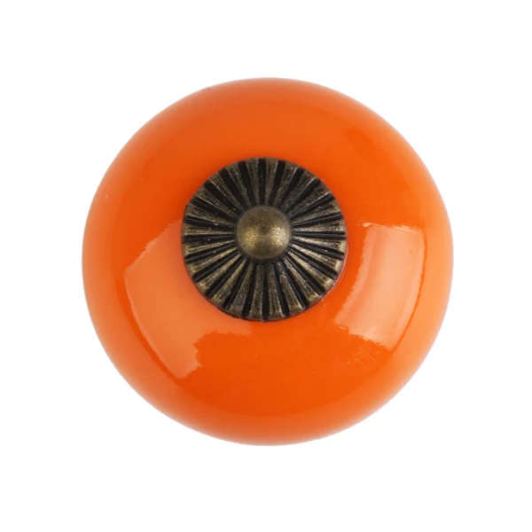 World-Class Maxbell Vintage Retro Round Home Kitchen Drawer Cabinet Cupboard Door Pull Handle Knob Orange Pack of 2PCS Durable
