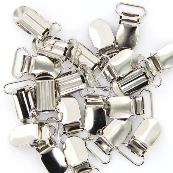 Trendy Maxbell Set of 20PCS Pacifier Suspender Clips For Pacifier Holder Bib Clips Ribbon Craft Jewelry Findings 20MM Silver Elite