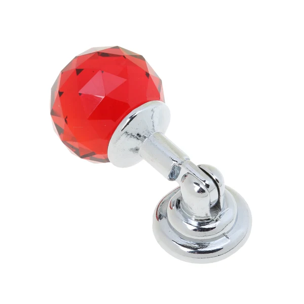 Detailed Fashionable 30mm Clear Crystal Glass Home Furniture Decor Round Pull Cabinet Drawer Door Knob Handle 1 Mounting Screw-Red Original