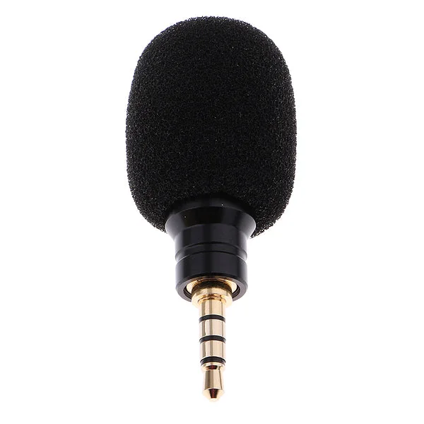 Premium Material Maxbell Mini Portable Diameter 3.5mm Mic Microphone for Recorder Mobile Smart Phone Laptop Black Breathable