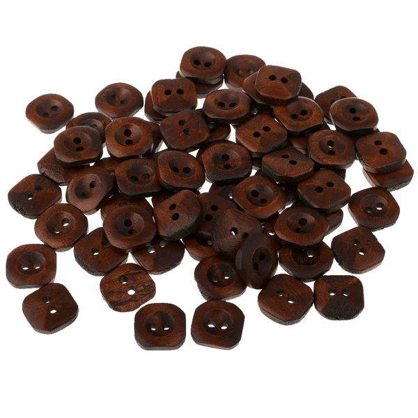 Safe Maxbell 100 Piece Vintage 2 Holes Square Wooden Buttons for Sewing on Clothing Decoration 13mm Elegant