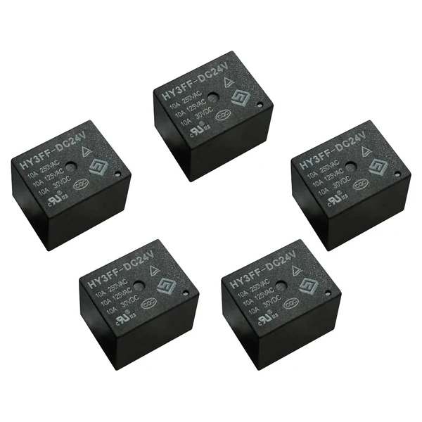 Top-Quality Maxbell 5 Pieces 24V DC Mini Power Relay SPDT 10A PCB Mount with 5 Pins HY3FF-DC24V Carefully Designed