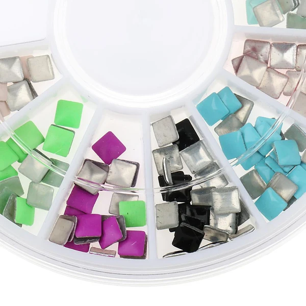Trusted Maxbell Maxbell 3D Nail Art DIY Glitter Decoration Stickers Square Rivet Shaped Dependable