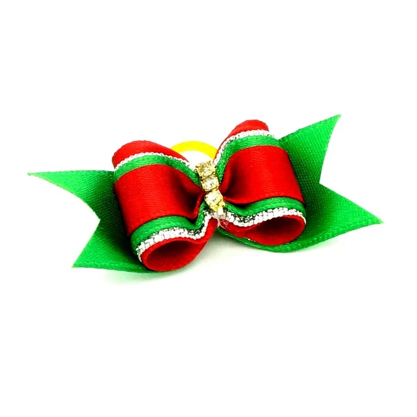 Trusted Maxbell Christmas Pet Dog Hair Rubber Band Rope Rhinestones Ribbon Bow Hair Grooming Consistent