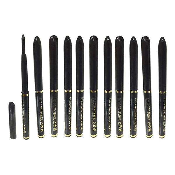 Contemporary 12 Black Cosmetic Waterproof Eye Shadow Eye Liner Eyeliner Pencil Pen Makeup Casual