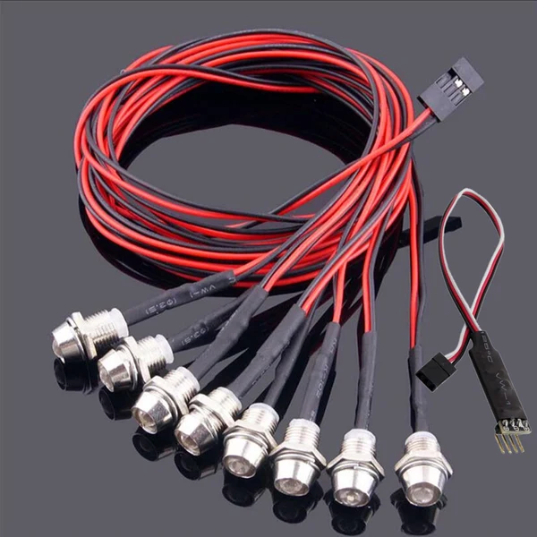 Lightweight Maxbell 2 White 2 Red 4 Yellow Color LED Lights Set Headlight Taillight with Remote Control Circuit Panel for RC Car Traxxas Hsp Elegant