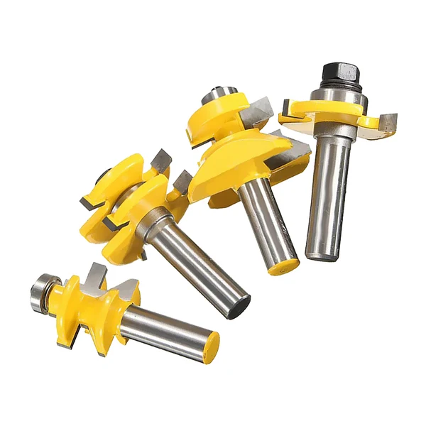 World-Class Maxbell 4Pieces Alloy Tongue Groove and V-notch Router Bit Set For CNC -1 2'' Shank Sophisticated