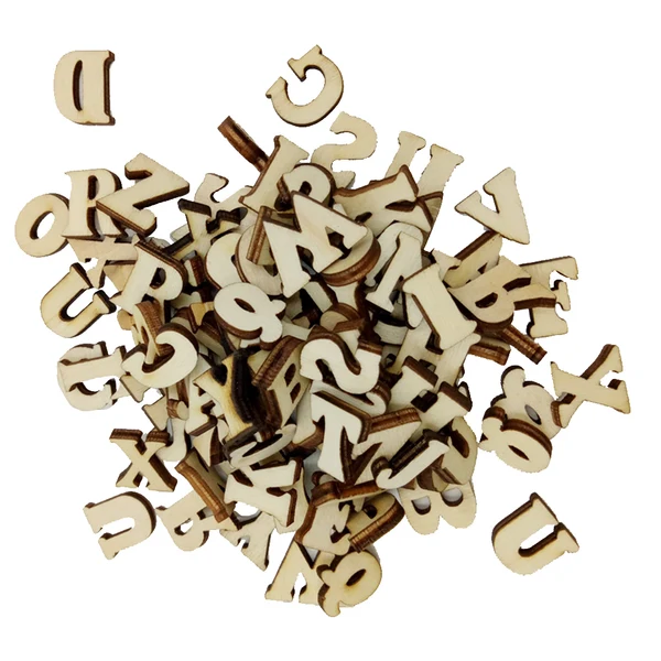 Soft Maxbell 200 Pieces Mixed Wooden Shapes Letters Numbers Embellishments for Crafts First-Class
