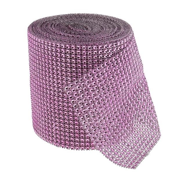 Genuine Maxbell 4 x10yard 24 Row Pink Acrylic Bling Rhinestone Diamond Ribbon Roll Mesh Wrap for Craft Supplies Powerful