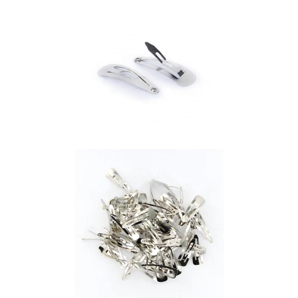 Dependable Maxbell Maxbell Assorted Sizes Stiff Durable Fashionable Snap Hair Clips for Hair Decor Hair Styling Clips Women Kids Use Pack of 100PCS Silver 50MM 30MM High-Quality
