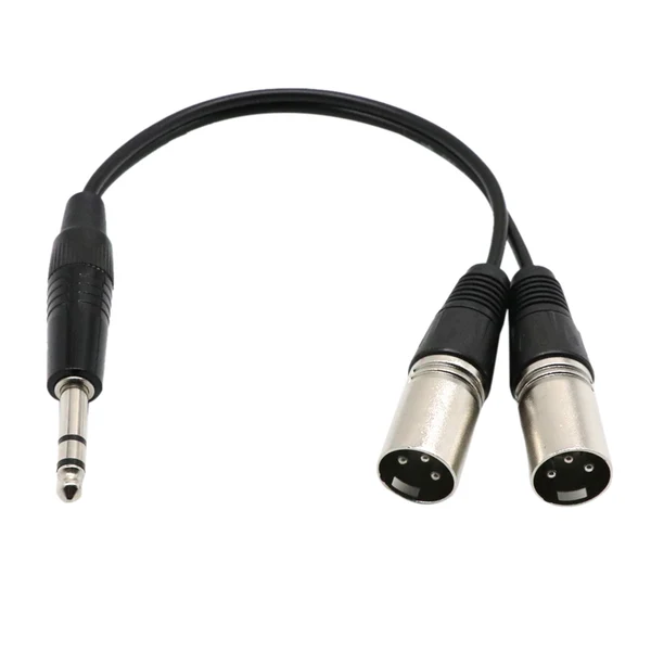 Exceptional Maxbell 1 4 inch to XLR Audio Y Splitter Converter Cable 1Ft 30cm 6.35mm 1 4 TRS Male to 2 Dual XLR Male Microphone Stereo Audio Converter Adapter Cable Cord Unique