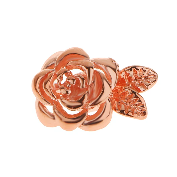 Fine Crafted Maxbell 18K Gold Plated Carved Rose Flower Magnetic Clasp For Jewelry Making Scrapbooking DIY Charms Pack of 3PCS Crafted