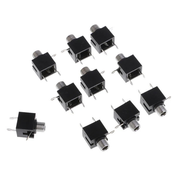 Reliable Maxbell 10Pcs set 3.5mm PCB Panel Mount Stereo Jack Female Socket Connector Earphone Mono TS Jack Socket Adapter Verified