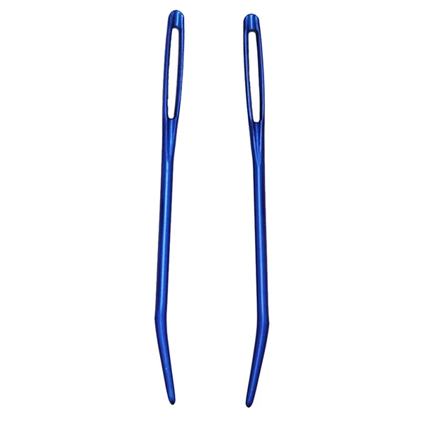 Traditional Maxbell 2 Pieces Aluminium Large-eye Bent Tip Tapestry Darning Needle DIY Knitting Craft Next-Generation