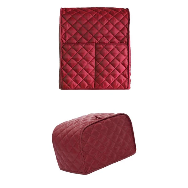 First-Class Maxbell Kitchen 2-Slice Bread Toaster Mixer Cover Protector Oven Cover Red Grid Authentic