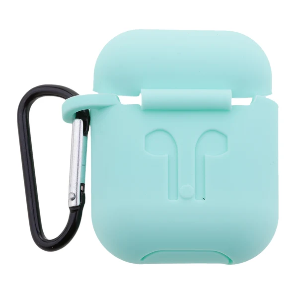 Excellent Maxbell Wireless Earphone Case Accessories Silicone Protective Cover Key Ring Clasp Set for Apple Airpods Teal Reusable