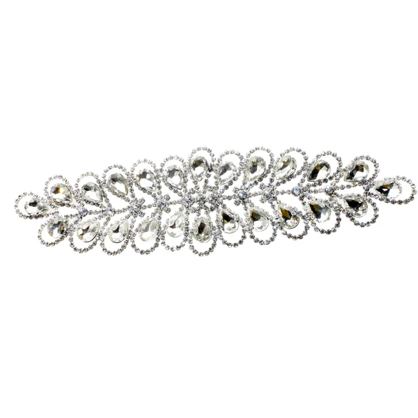Original Design Maxbell Gorgeous Diamante Trim Motif Rhinestone Bridal Applique for Wedding Dress Decor Hot Fix or Sew On Secure