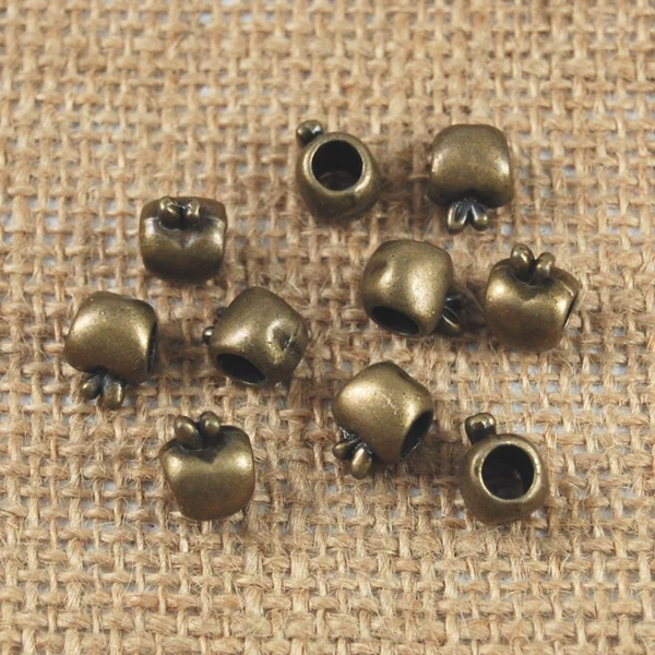 Effective Maxbell 30 Pieces Pack Apple Shape Loose Spacer Beads DIY Jewelry Necklace Making Beads 4.5mm Hole European Beads Clean