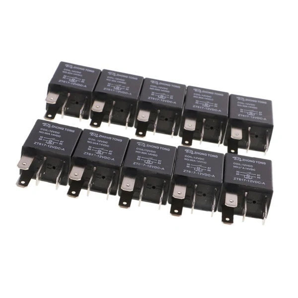 Safe 10 Pieces Automotive Car 12V 4-Pin 30 Amp Relay Kit For Fuel Pump Light Horn Superior