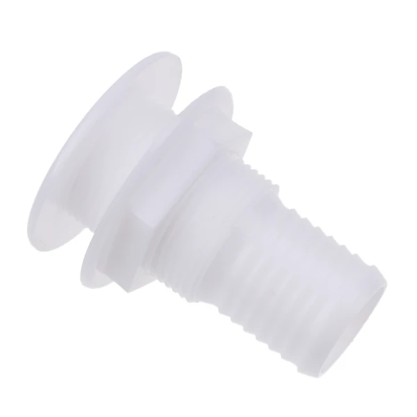 Practical Maxbell White Plastic Broad Flange Thru-Hull Bilge Pump and Aerator Fitting for 1 1 2 Hose - Marine Boat Yacht Fine