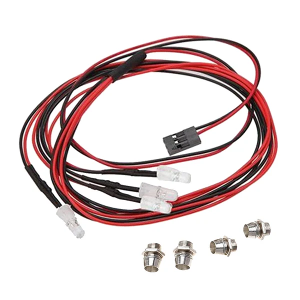 Consistent Maxbell 4 LED RC Car LED Lamp White 3mm Red Light Headlights Taillights Set Clean