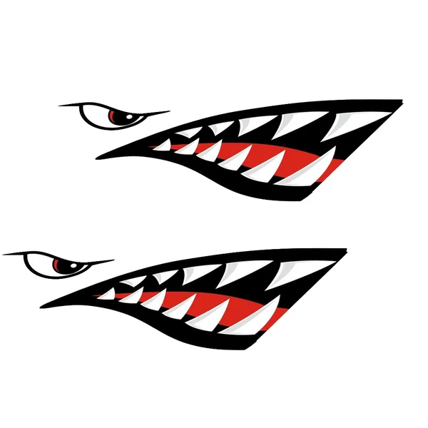 Powerful Maxbell 2 Pieces Shark Teeth Mouth Decals Stickers Sailing Ship Floating Key Chain Responsible
