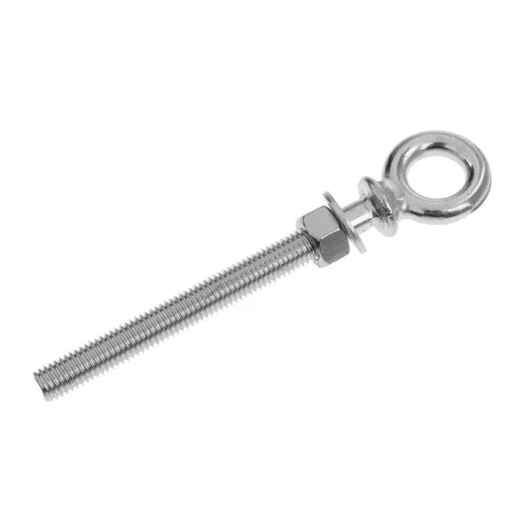 Versatile Maxbell Rustproof Durable Corrosion Resistant 316 Stainless Steel Long Lifting Eye Bolt With Nut And Washer M10 X 100mm Silver Unique