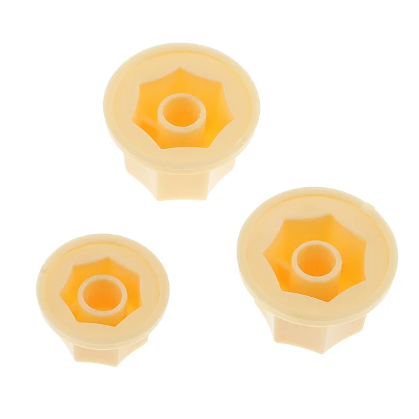 Refined Maxbell 3 Pieces Plastic Guitar Bass Volume Tone Knob Button for Jazz Electric Bass Beige Artisan