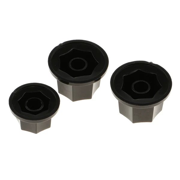 Secure Maxbell 3 Pieces Plastic Guitar Bass Volume Tone Knob Button for Jazz Electric Bass Black Contemporary