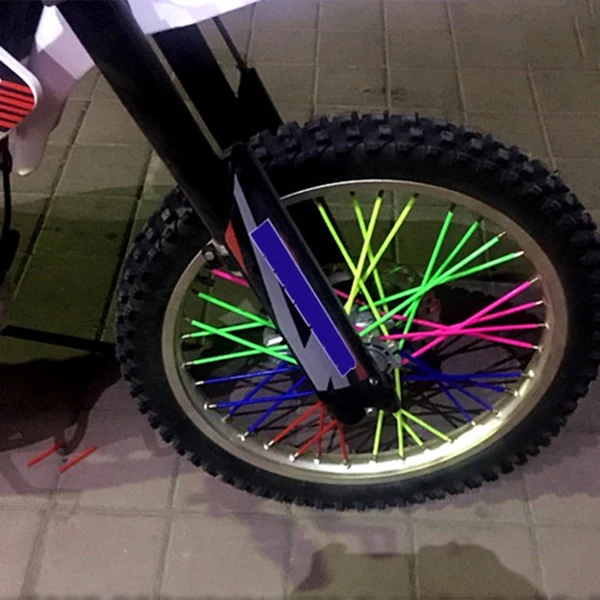 Fast Maxbell 72 Pieces Universal Motocross Wheel Rim Spoke Wraps Skins Cover Green Pink Traditional