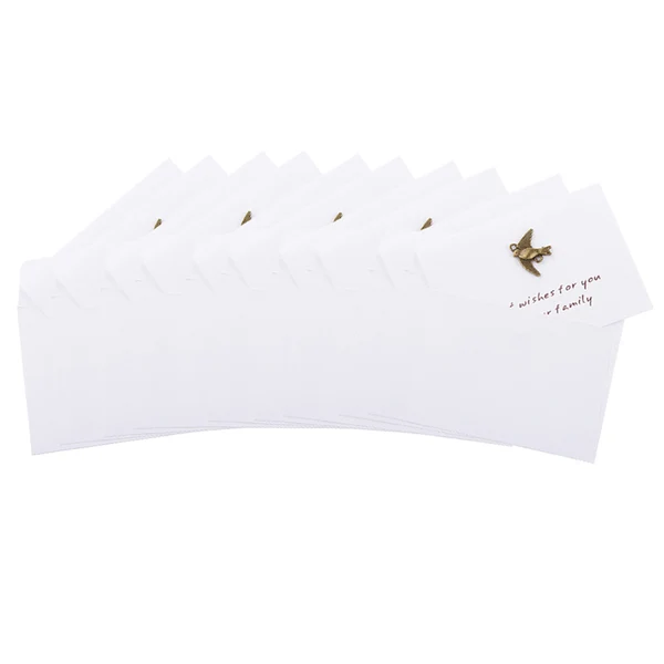 Advanced Maxbell Pack of 10 Wedding Birthday Mini Metal Bird of Peace Invitation Cards with Envelopes High-End