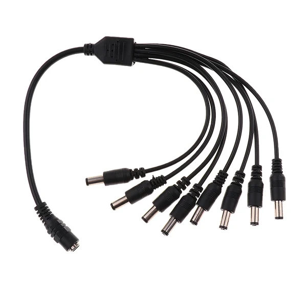 Flexible Maxbell 8 Port Splitter Cable CCTV Security Camera DC 12V Power Supply Adapter Cable Genuine