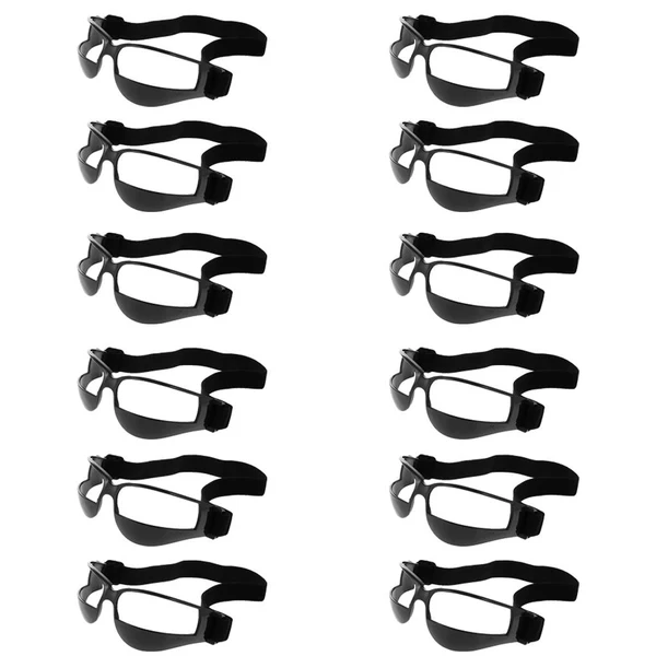 Next-Generation 12-Piece Anti Down Basketball Glasses Sports Eyewear Training Supplies Black Quality