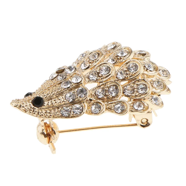 Environmentally Friendly Maxbell 2 Pieces Sparkle Rhinestone Hedgehog Porcupine Shape Animal Brooch Pin World-Class