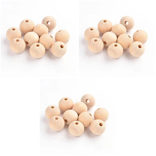 Dependable Maxbell Maxbell 150pcs Wooden Unpainted Craft Beads Jewelry Making Findings DIY 10 12 16mm Safe