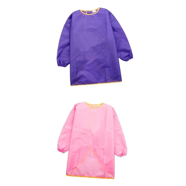 Powerful Maxbell Art Apron Long Sleeve Smock Paint Waterproof Craft Unisex Kid L Purple Pink Fine Crafted