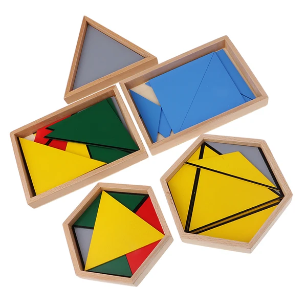 User-Friendly Maxbell Montessori Educational Learning Wooden Toy - Constructive Triangles Matching Lightweight