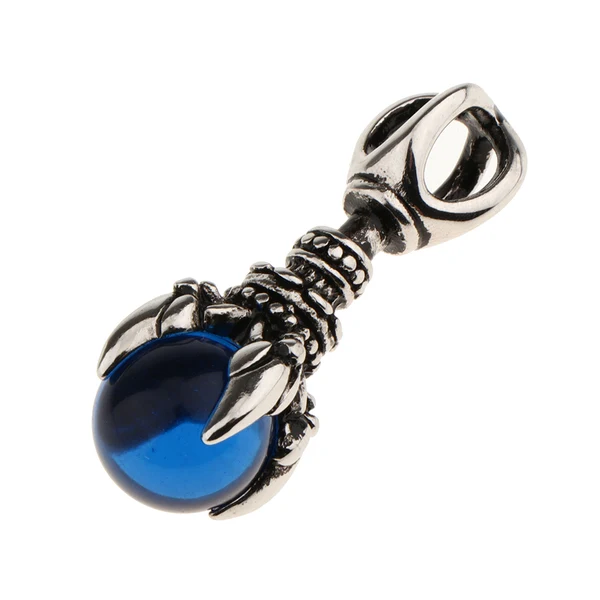 Powerful Maxbell Creative Rotate Dragon Claw Hold Blue Crystal Ball Biker Gothic Pendant Gift Fashion Jewelry Detailed