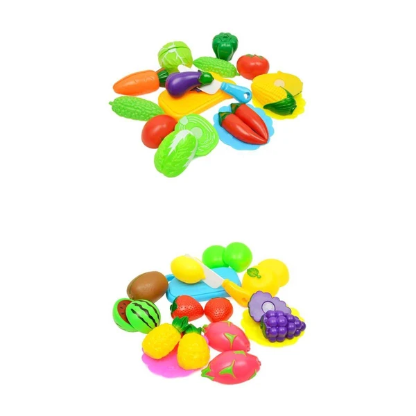 Trendy 26Pcs Kitchen Toys Cutting Vegetables Fruits Play Miniature Food Kids Plastic Baby Early Education Food Toys Children Birthday Gifts Breathable