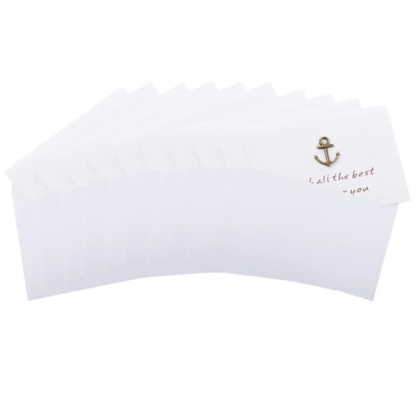 Prestigious Maxbell Pack of 10 Mini Anchor Metal Wedding Invitation Greeting Gift Card Inc Envelopes High-Performance