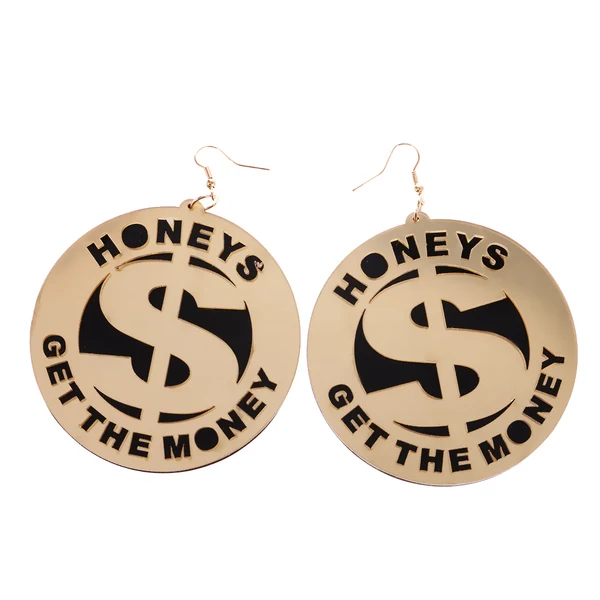 User-Friendly Maxbell Women Fashion US Dollar Shape Dangle Earrings Big Size Trendy Hip Hop Earrings High-Quality