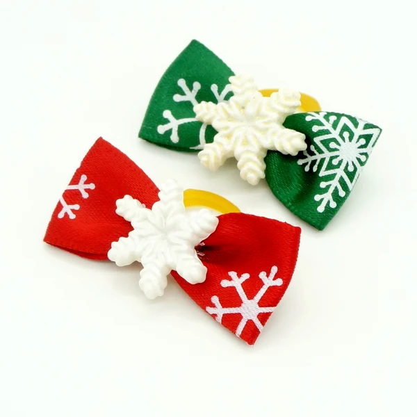 Proven Maxbell Christmas Snowflake Pet Hair Rubber Band Rope Hair Ribbon Bow Dog Charm High-Grade