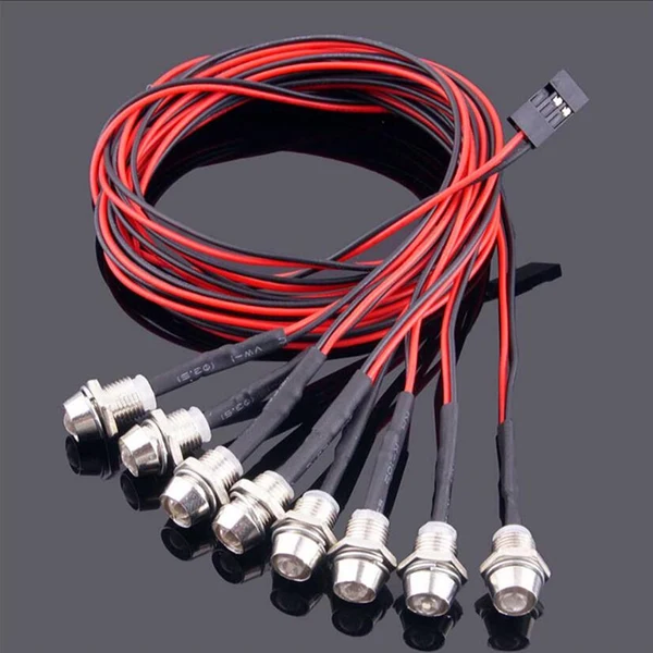 Smooth Maxbell 8 Pieces RC Car Accs LED Light Kit LED Lamp Headligth Headlamp for RC Traxxas HSP Redcat RC4wd Axial SCX10 D90 HPI Car Model Genuine