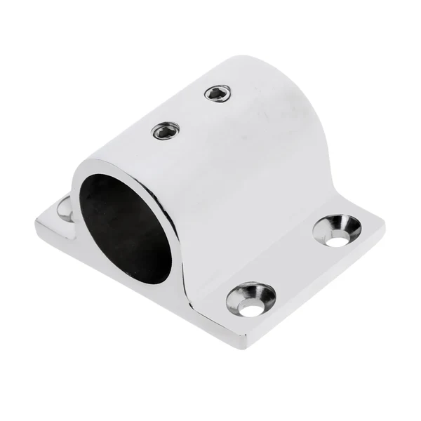 World-Class Maxbell 2 Pieces Heavy Duty Polished Marine Grade 316 Stainless Steel Boat Hand Rail Fitting 90 Degree Stanchion Base Mount for 20mm Tube Advanced