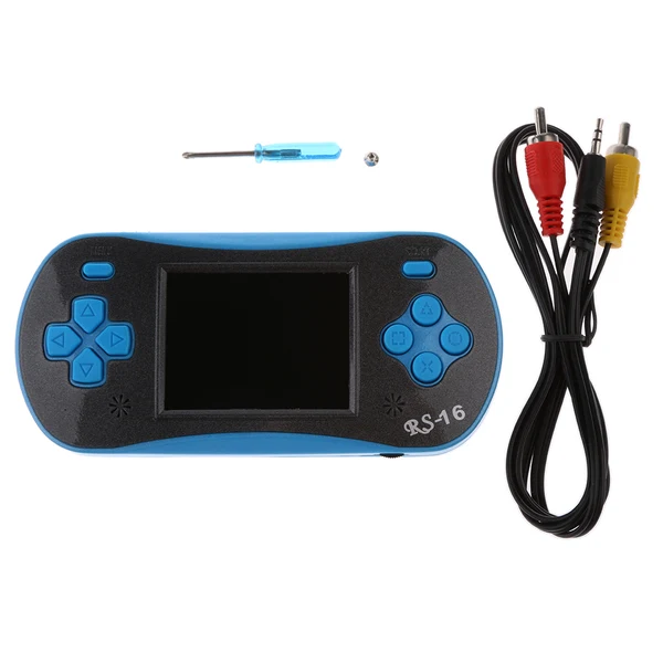 Minimalist Maxbell 2Pieces RS-16 2.5 LCD Classic Handheld Video Game Console w 260 Games Blue Expertly Made